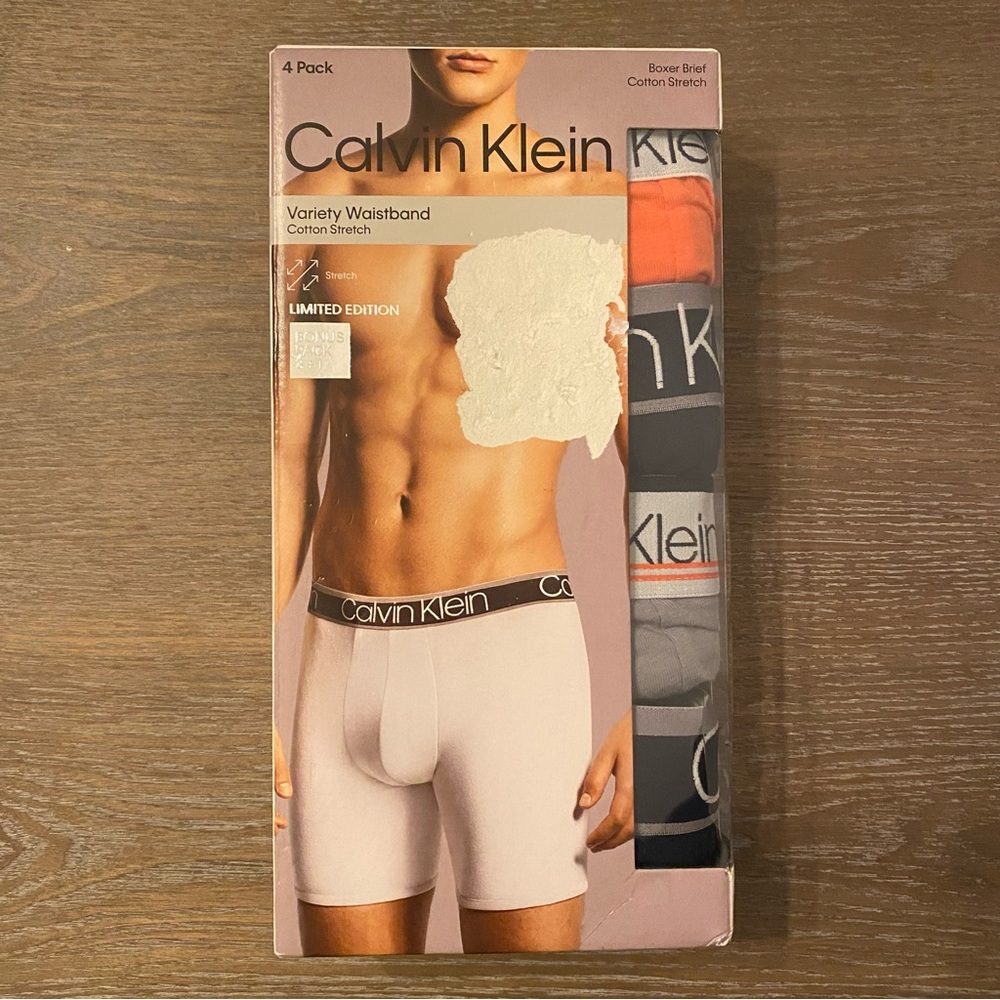 CALVIN KLEIN Variety Waistband Cotton Stretch Boxer Brief LIMITED EDITION (4 pk)